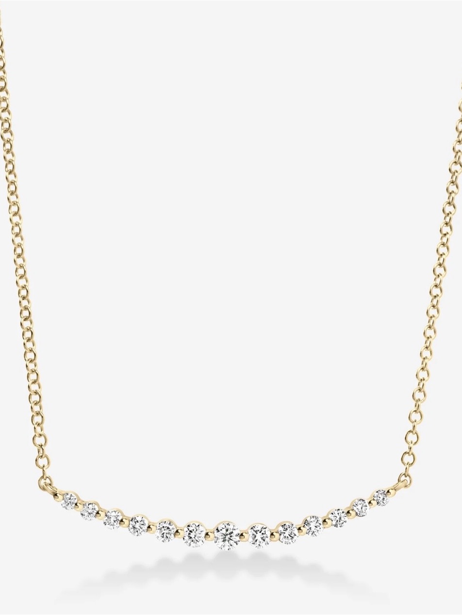 Graduated Single Prong Diamond Necklace